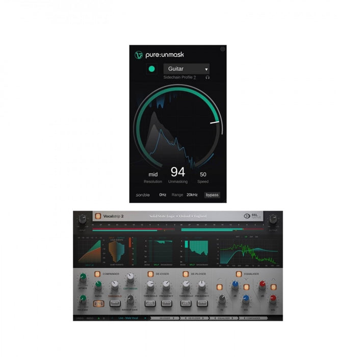 SSL Vocalstrip 2 and Sonible pure:unmask