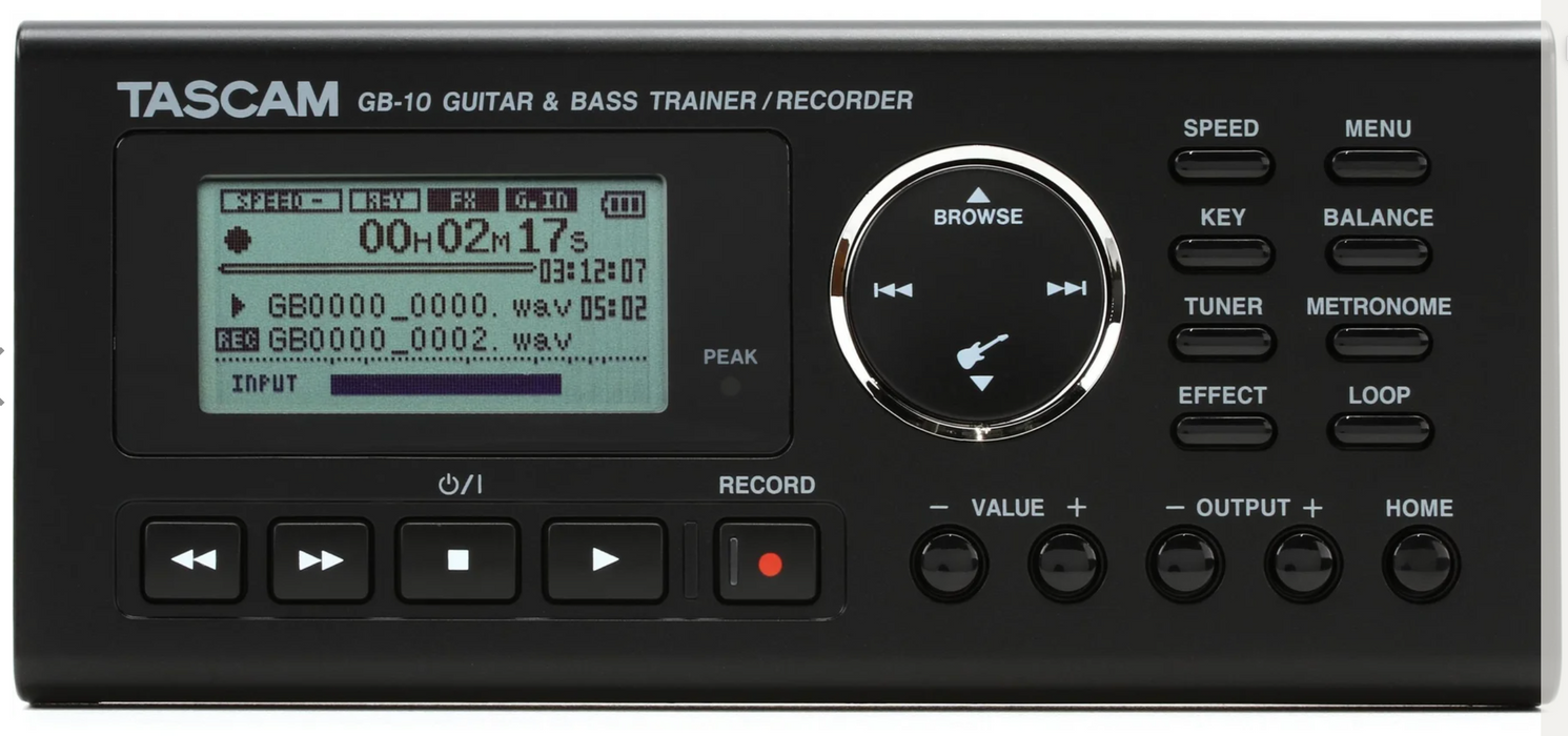 Gravador TASCAM GB-10 - Treinador de Guitarra e Baixo