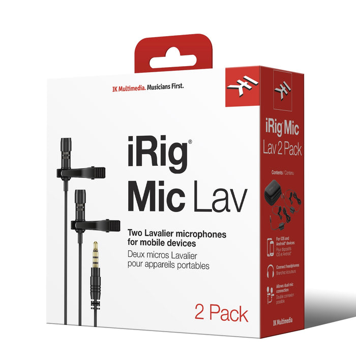 Microfone de lapela IK Multimedia iRig Mic Lav 2 Pack condensador omnidirecional