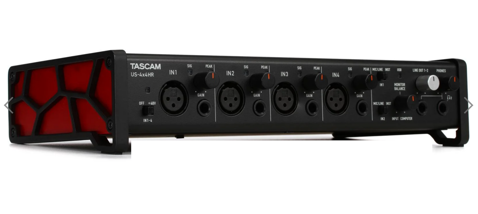 Interface de áudio/MIDI TASCAM US-4x4HR USB-C
