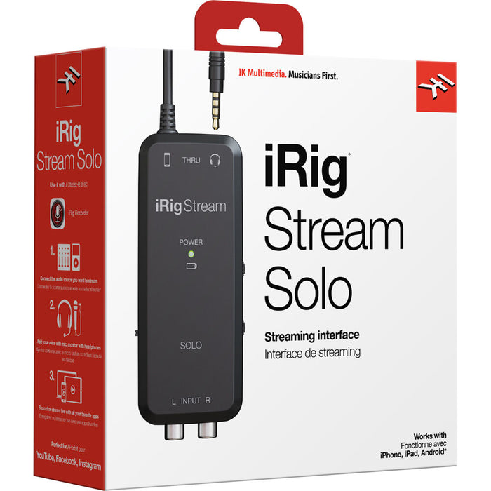 Interface de áudio IK Multimedia iRig Stream Solo TRRS 1x1