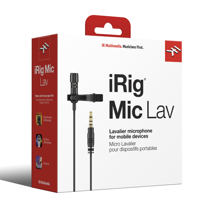 iRig Mic Lav omnidirectional condenser lavalier microphone
