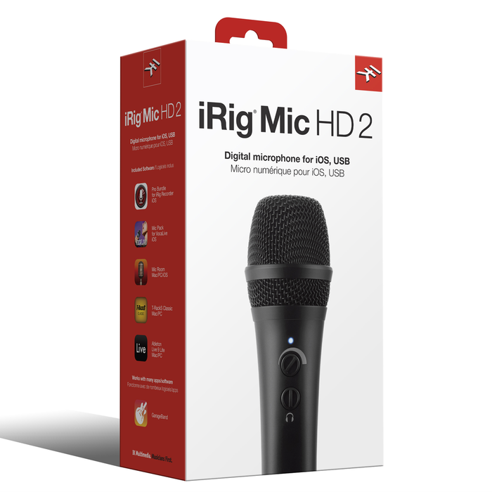 Microfone de mão IK Multimedia iRig Mic HD 2 condensador cardioide