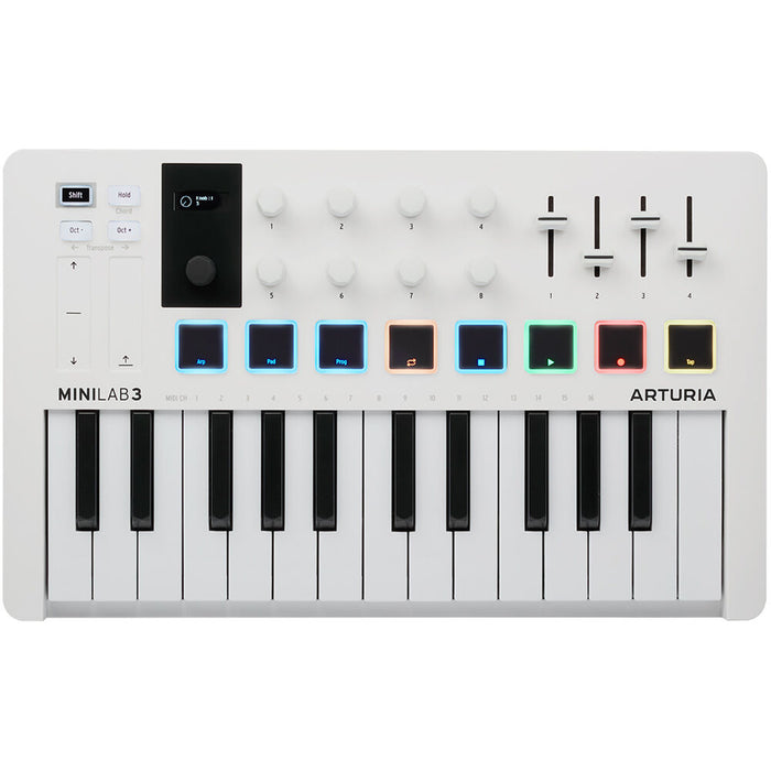 Controlador MIDI Arturia MiniLab 3 USB-C 25 teclas (branco)
