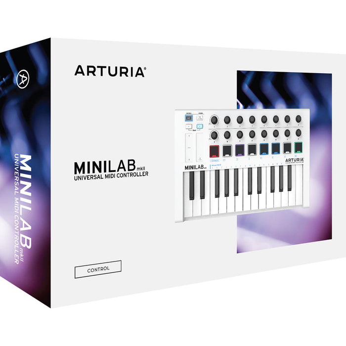 Arturia MiniLab MkII USB 25 Key MIDI Controller (White)
