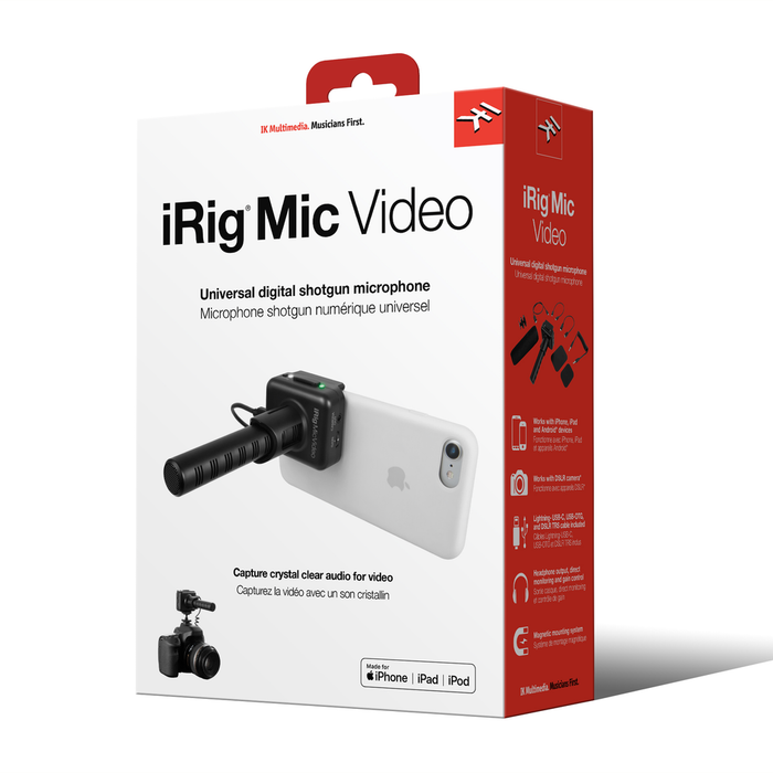 Microfone IK Multimedia iRig Mic Video condensador shotgun supercardioide