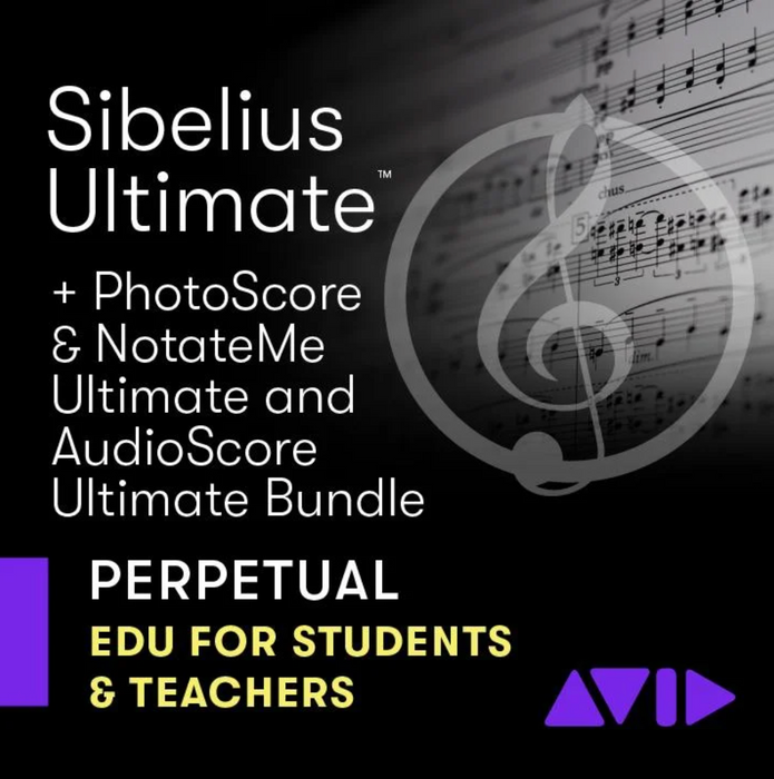 Avid Sibelius Ultimate - Versão Acadêmica - Perpétuo - PhotoScore + NotateMe + AudioScore Ultimate