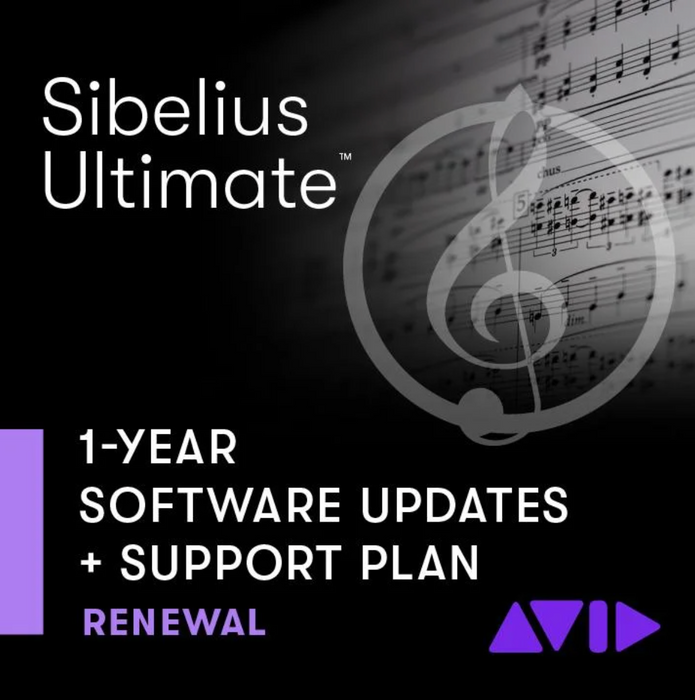 Avid Sibelius Ultimate - Licença Perpétua - Renovação - Plano de 1 ano de atualizações de Software e Suporte